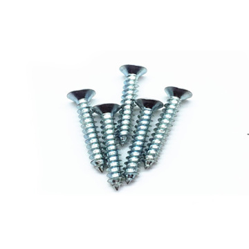 Blue white zinc head tapping screws DIN7982