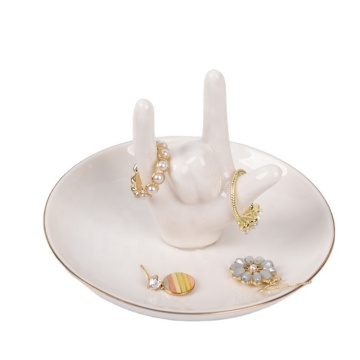 Ceramic Hand Shape Ring Bracelet Holder