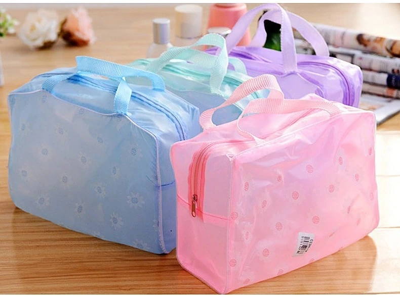 Floral Print Travel Waterproof Cosmetic Bag Bath Receiving Bag