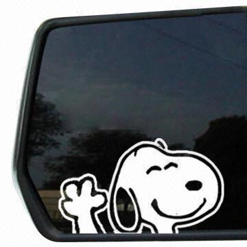 Cute PVC Window Car Sticker with Waterproof, Dust-proof, Anti-freezing, OEM Services Available