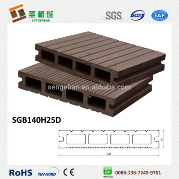 hollow composite decking board / waterproof outdoor decking tile