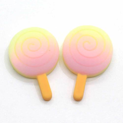 Kawaii Gradient Color Resin Popsicle Charm For Scrapbooking Decoration Crafts Hair Bow Center Earring Necklace Pendant