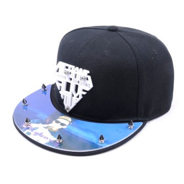 The rivet hip hop 6 panel flat bill snapback cap custom