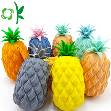 Pineapple Shape Silicone Coin Purse Holder With Zipper