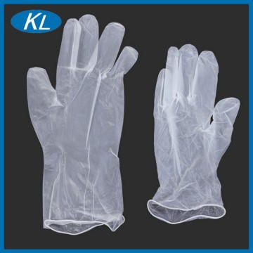 Chemical resistant white disposable vinyl safe gloves