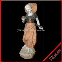 Natural stone lady statue, carved marble lady statue for sale