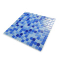 Azulejos de piscina de piscina mosaico de vidrio azul mezclado