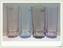 octagonal colorful drinking glass