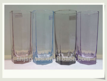 octagonal colorful drinking glass