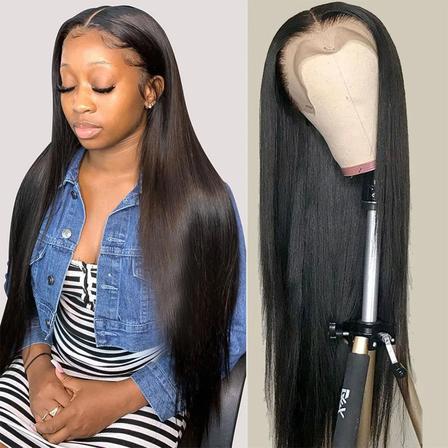 13×4 HD Lace Glueless Silky Straight Human Hair Wig 22inch 180% Density