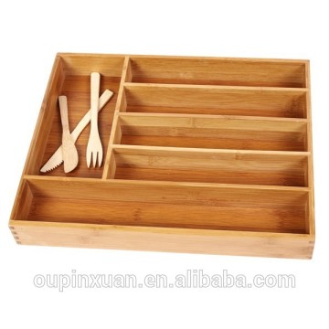 2014 bamboo tray bamboo cutlery box ,bamboo tableware tray