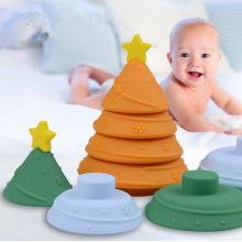 Custom Christmas Tree Sensory Toy Silicone Nesting Stacker