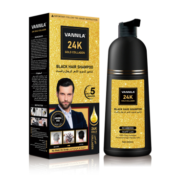 Herbal Hair Dye Shampoo for Grey Coverage - 400ml (Black)