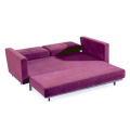 Fioletowy Materiał Loveseat Futon Sofa Cum Łóżko