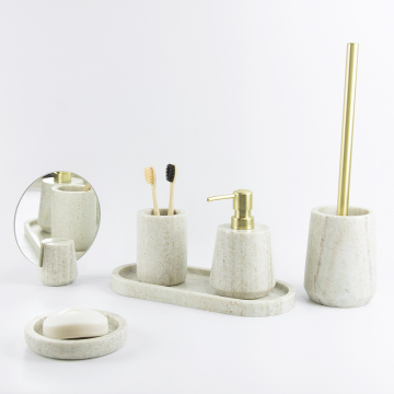 natural stone marble bathroom accessory set