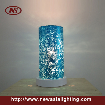 European decorated with metal base silver foil table lamp