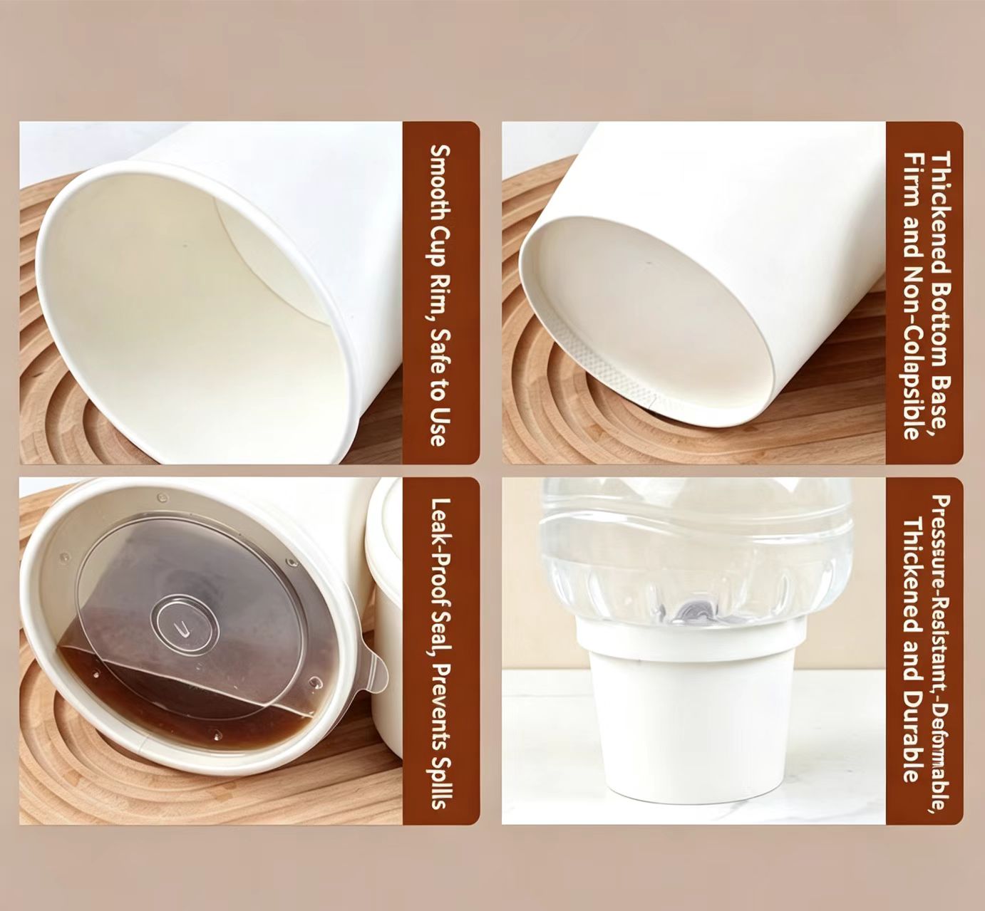 Cốc giấy trắng có nắp White Paper Cup with Lid