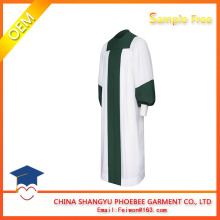 fluting white and green Wholesale adult Matte church Choir Robes