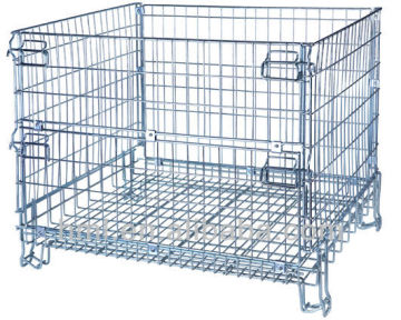 Warehouse foldable stackable welded wire mesh cages