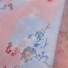 Rainbow Color Printed Mesh Tulle Fabric for Garment