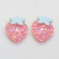 Nieuwe Mix Kleuren Kroon Hart Apple Cherry Aardbei Glitter Hars Plaksteen Cabochon DIY Telefoon/Ambachtelijke Decoratie:
