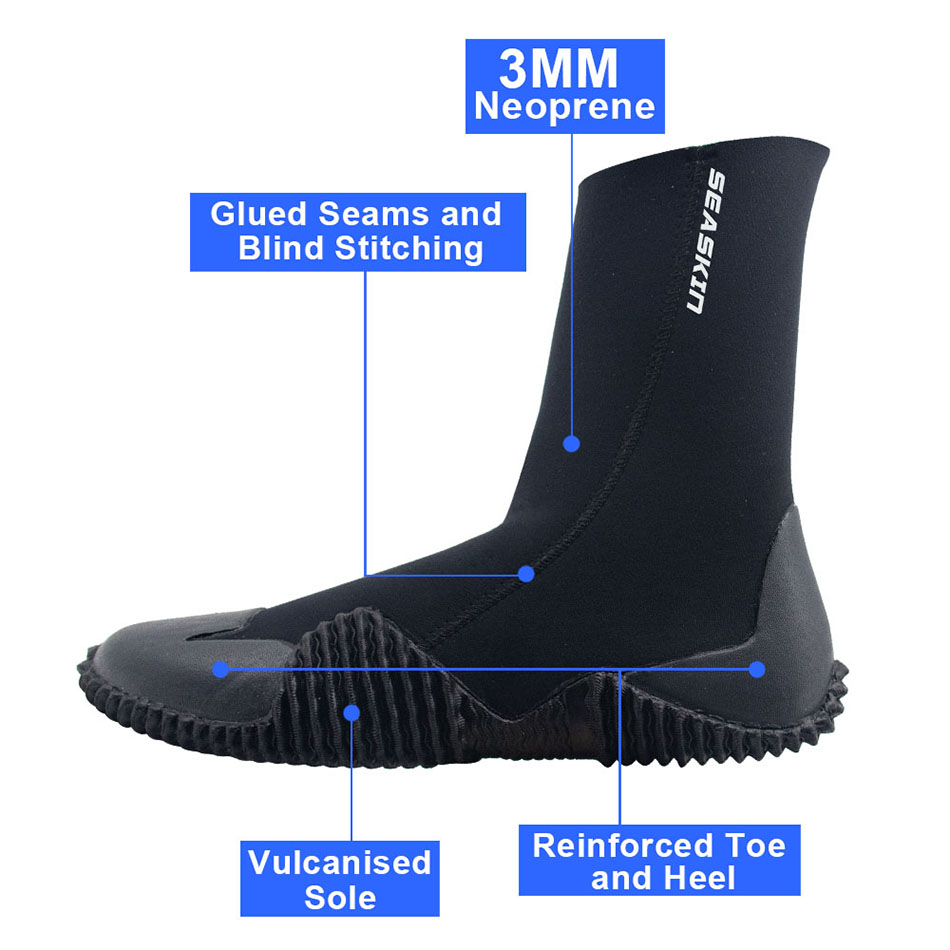 Seackin 3mm Neoprene Diving Snorkeling Boots