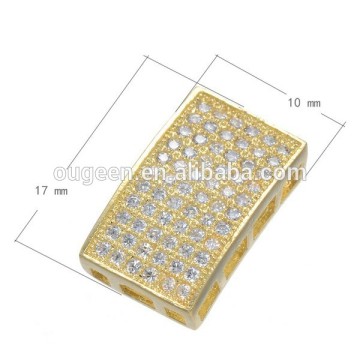 2015 Hot Sale tube shape long tube micro pave beads