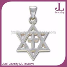 Stainless Steel Israel Cross Pendant Star Of David Pendant