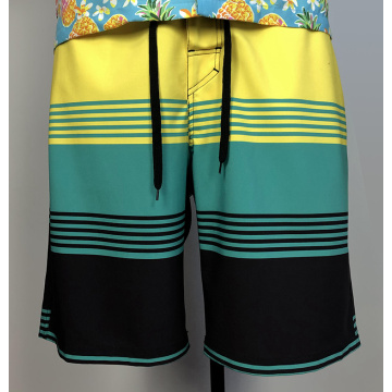 Multi-color striped male beach shorts