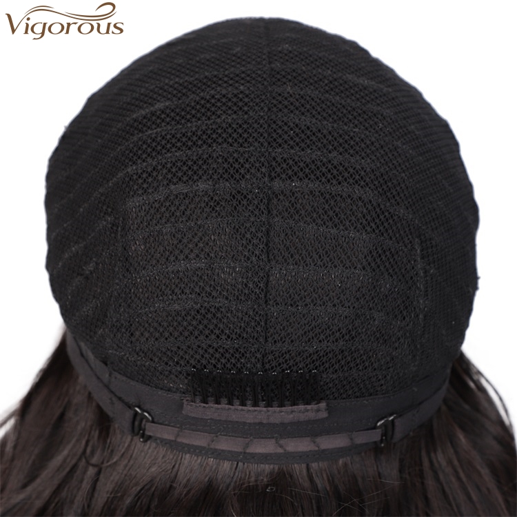 Vigorous High Temperature Long Body Wavy Wig Middle Part Synthetic Natural Black Wigs For Black Women Wholesale Price