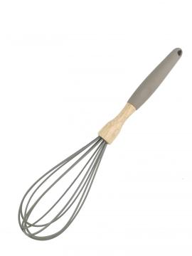 Gray silicone egg whisk