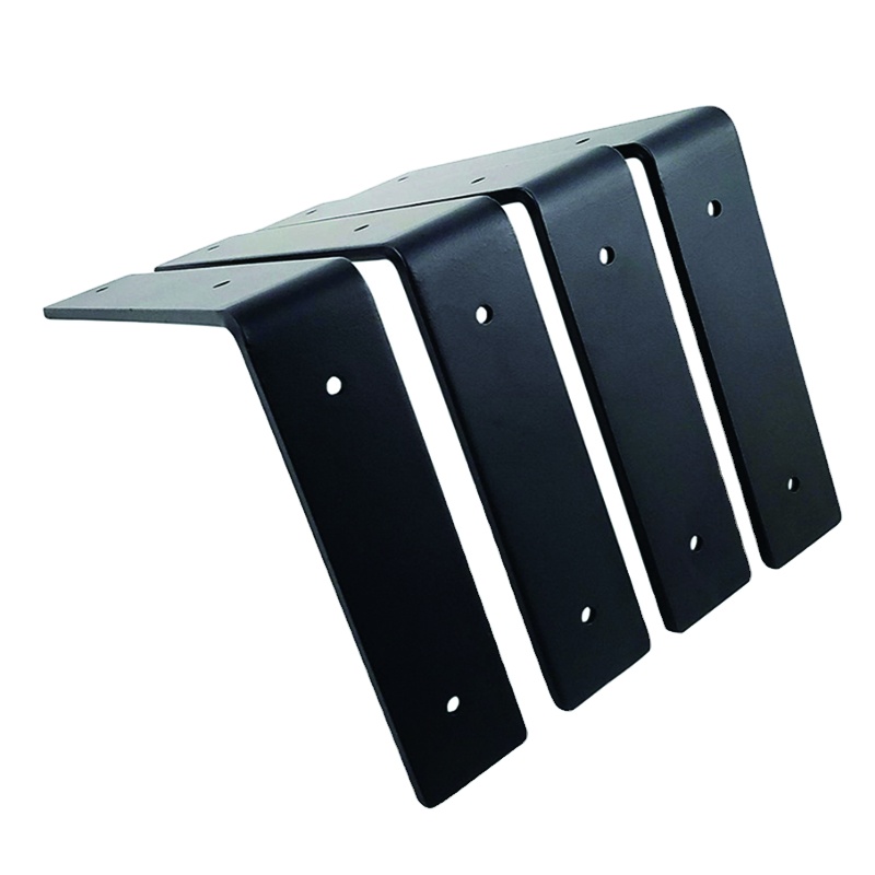 Metal Shelf Wall Mounting Brackets Steel black L shape shelf brackets