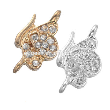 Wholesale Supply High Quality Fine Jewelry Components Rhinestone Butterfly Charm Connector