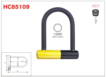 Black and yellow Bike Lock,U Lock,D lock, Shackle Lock HC85109