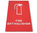 Letters Signo de extintor de incendios con Braille de Grado 2
