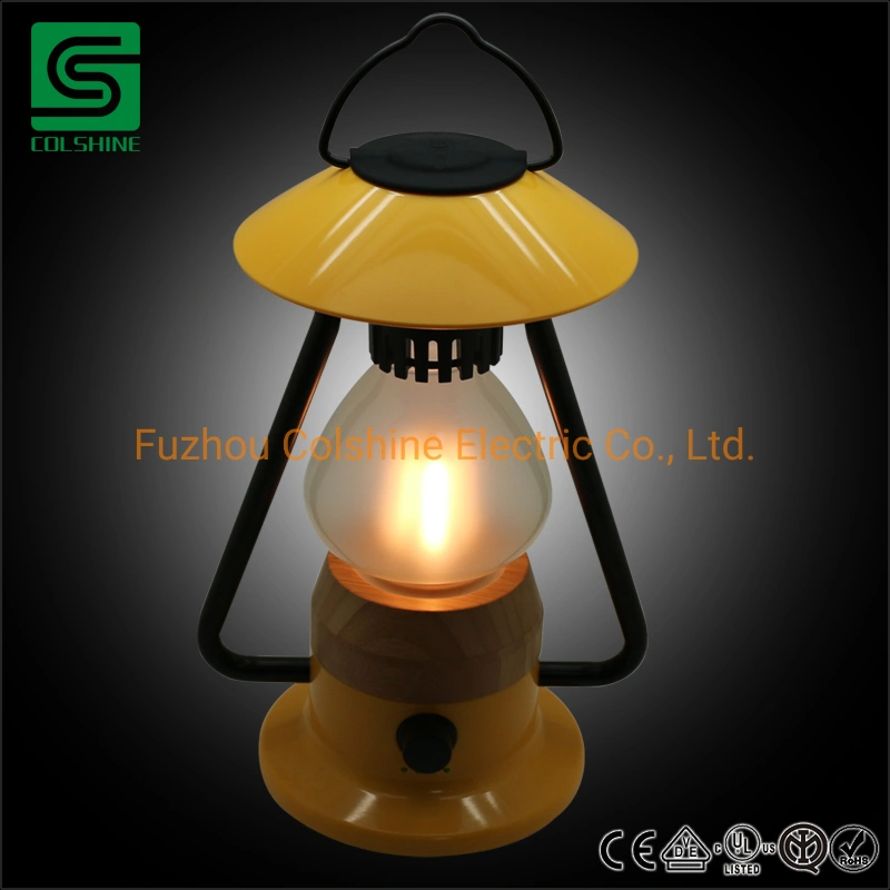 Dimmable LED Camping Lantern Rechargeable Lamp with a Bluetooth Speaker