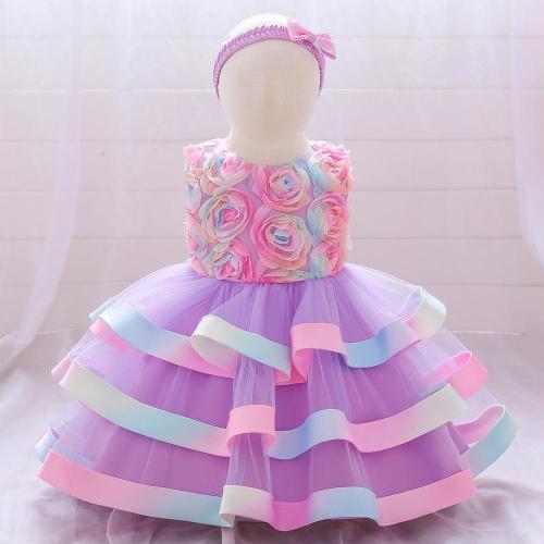 Girls' High-end Flower Girl Puffy Dress