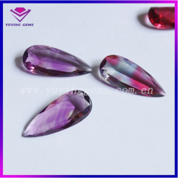 Colorful Glass Gem Price Big Size Pear Multicolor Crystal