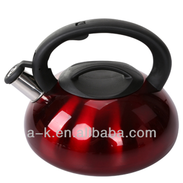 stainless steel single bottom welding kettle with black plastic handle