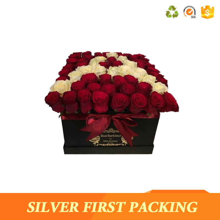 Silver First New products velvet round flower box fashion flower packaging box