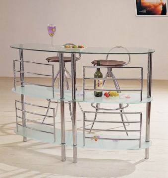 Bar Table, Galss Wine Rack (B002)
