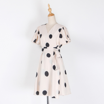 Women Summer Loose Casual Dot Dresses