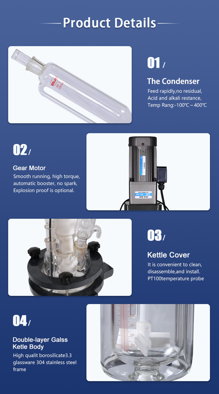 2L Glass Jacketed Reactor