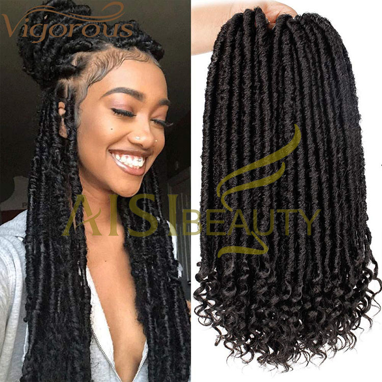 Aisi Beauty Hotselling Popular Goddess Faux Locs Braids Hair Extensions Synthetic Faux Crochet Braids Hairpieces For Black Women