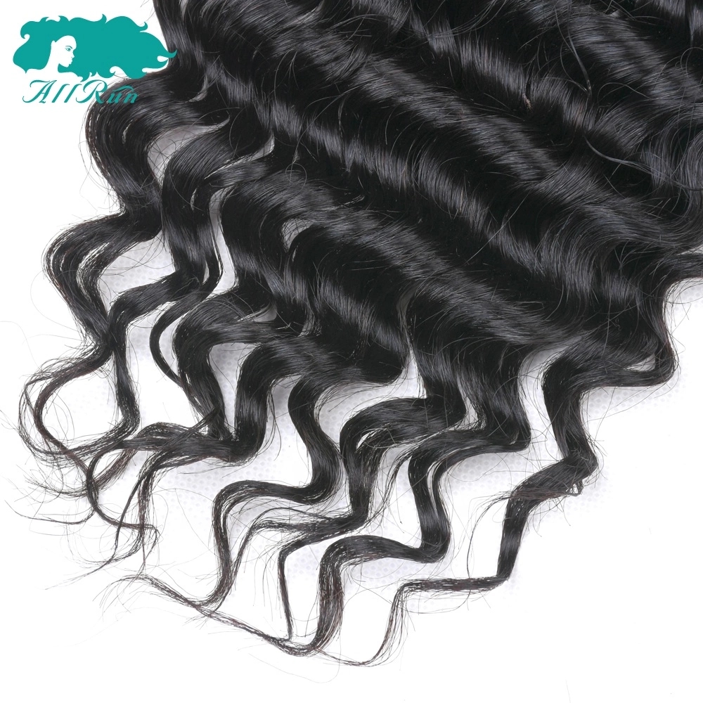 Factory price good quality brazilian remy human hair,raw virgin hair bundles deep wave with lace frontals