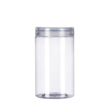 Plastic pet food grade clear plastic round jar