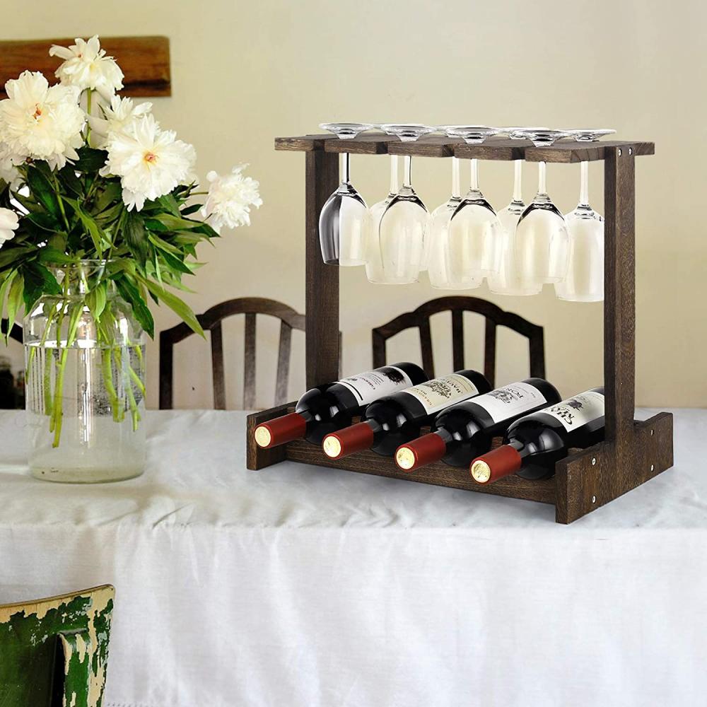 Wine Rack With Glass Holder