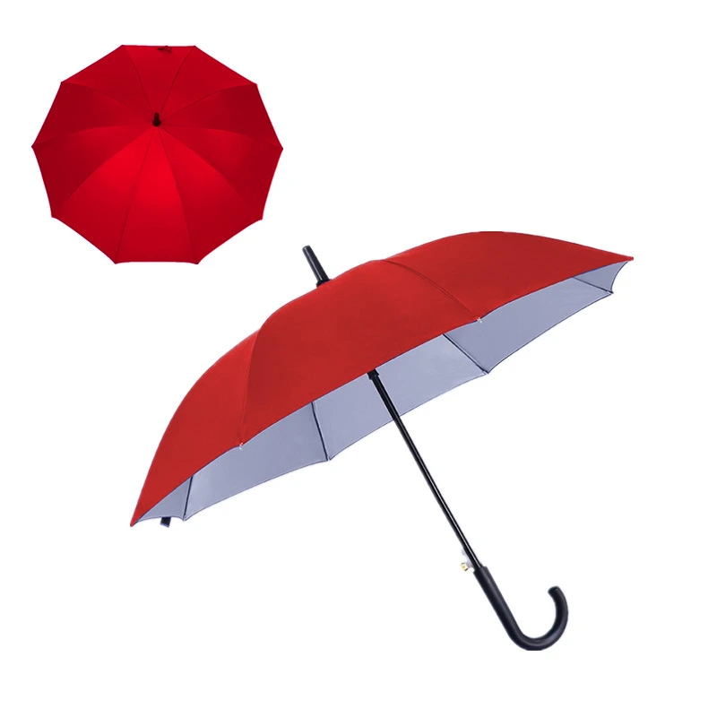Cheap Promotion Straight Umbrella Automatic Silver Coating Umbrella