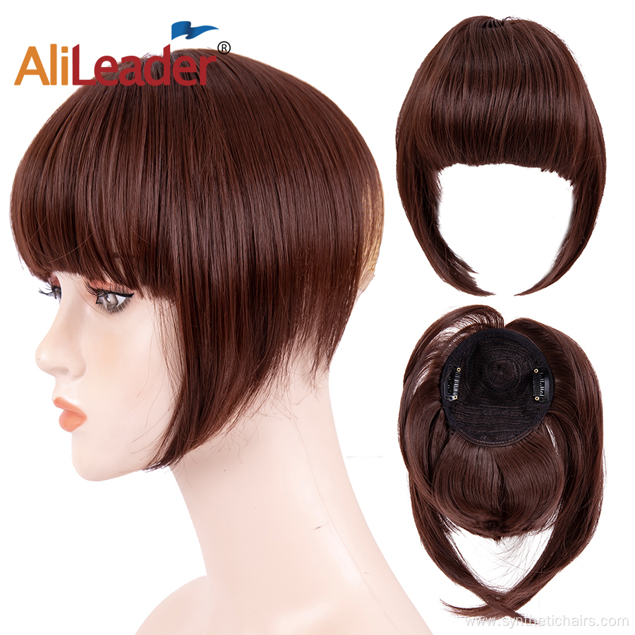 Closures Clip On Synthetic Hair Bangs Women Topper