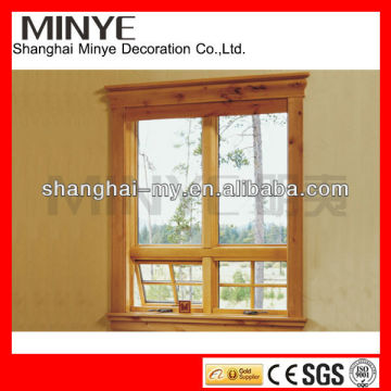 Competitive Price And Latest Grilles Design Casement Wood Window / wooden decoration grilles wood window